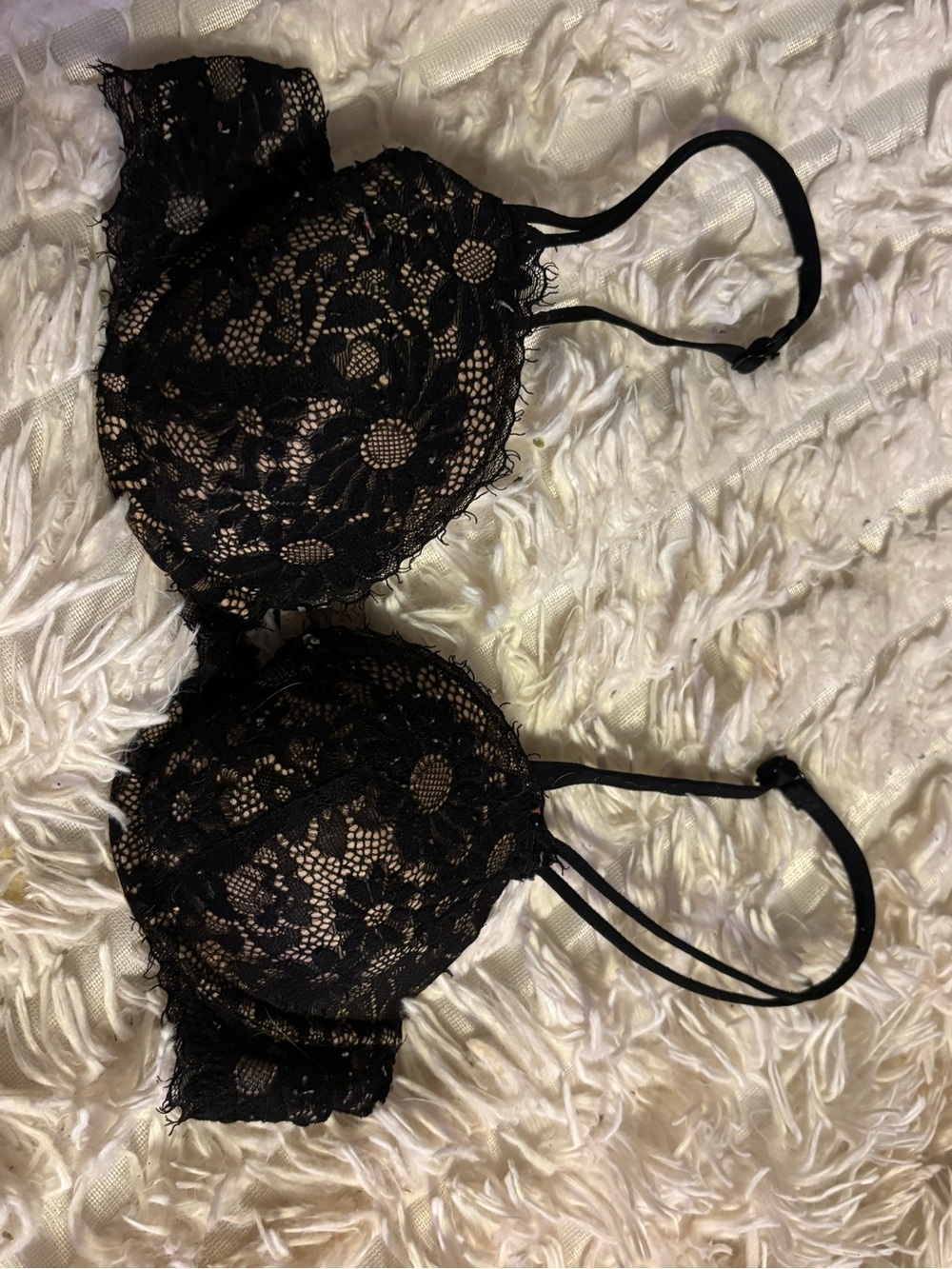 aerie Black Lace Underwire Push-Up Bra